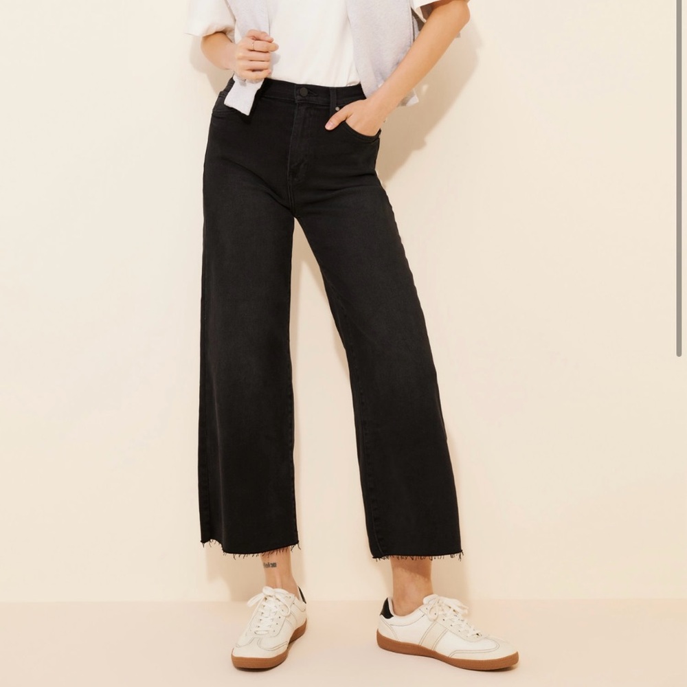 Just Black Denim Wide Leg Scissor Cut Jeans